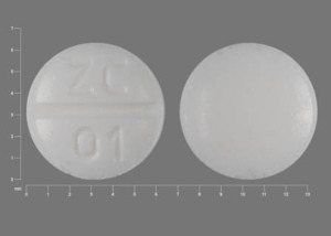Pill with imprint ZC 01, white, round, 6 mm (Promethazine Hydrochloride 12.5 mg)