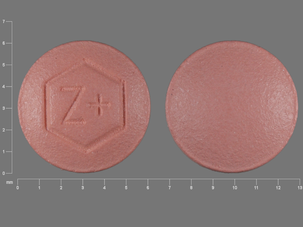 Pill with imprint Z, pink, round, 6 mm (Drospirenone/Ethinyl Estradiol/Levomefolate Calcium and Levomefolate Calcium Drospirenone 3 mg / Ethinyl Estradiol 0.02 mg / Levomefolate Calcium 0.451 mg)