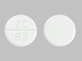 Pill with imprint ZC 82, white, round, 13 mm (Lamotrigine 200 mg)