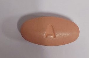 Pill with imprint A 500, purple, oval, 20 mm (Abiraterone Acetate 500 mg)