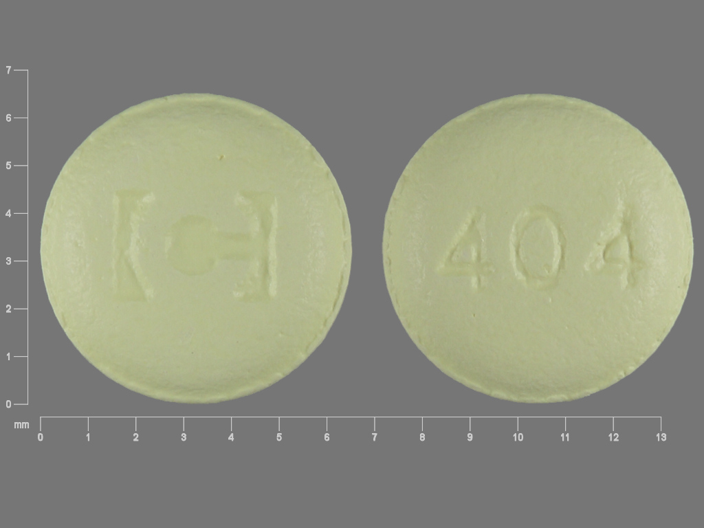 Pill with imprint C 404, yellow, round, 6 mm (Tiagabine Hydrochloride 4 mg)
