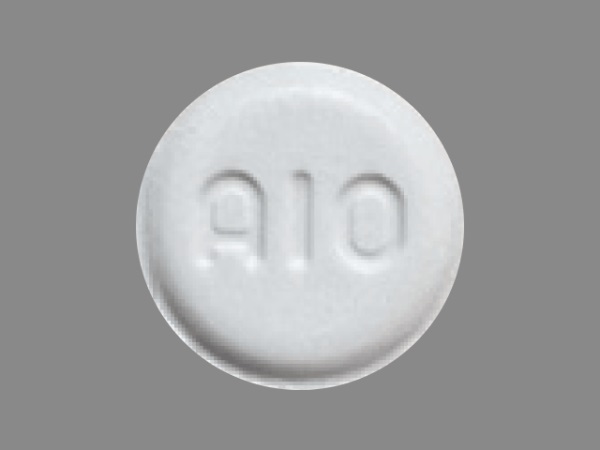 Pill with imprint Al0, white, round, 3 mm (Amlodipine Besylate 10 mg)