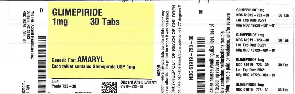 Pill with imprint AHI1, pink, oval, 10 mm (Glimepiride 1 mg)