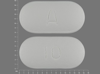 Pill with imprint 10 A, white, capsule, 14 mm (Mirtazapine 45 mg)