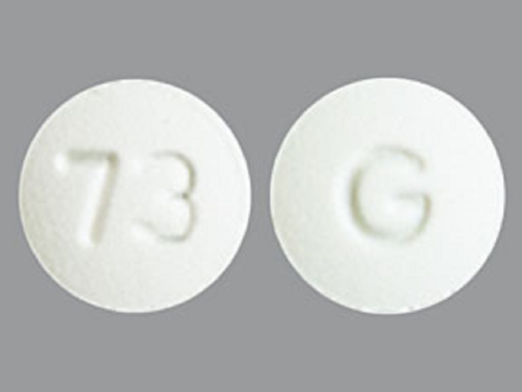 Pill with imprint 73 G, white, round, 7 mm (Voriconazole 50 mg)