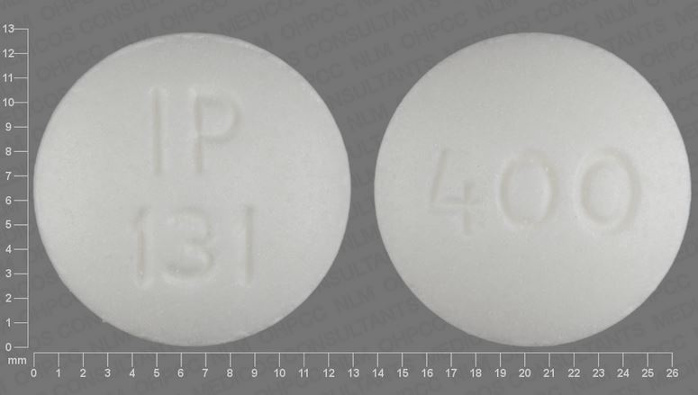 Pill with imprint IP 464, white, round, 13 mm (Ibuprofen 400 mg)
