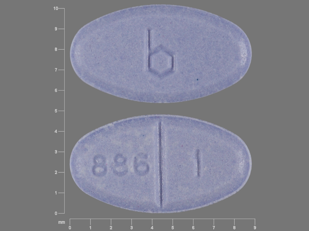 Pill with imprint 886 1 B, purple, oval, 9 mm (Estradiol 1 mg)