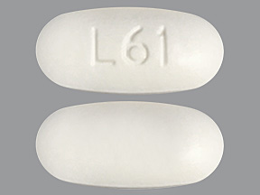 Pill with imprint L61, white, oval, 21 mm (Colesevelam Hydrochloride 625 mg)
