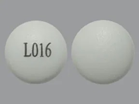 Pill with imprint L016, white, round, 9 mm (Bupropion Hydrochloride 300 mg)