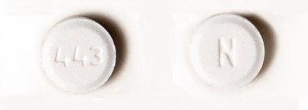 Pill with imprint 443 N, white, round, 7 mm (Misoprostol 100 mcg)