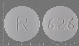 Pill with imprint R 626, white, round, 8 mm (Zafirlukast 20 mg)