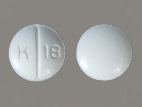 Pill with imprint K 18, white, round, 6 mm (Oxycodone Hydrochloride 5 mg)