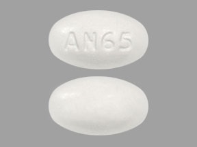 Pill with imprint AN65, white, oval, 16 mm (Abiraterone 250 mg)