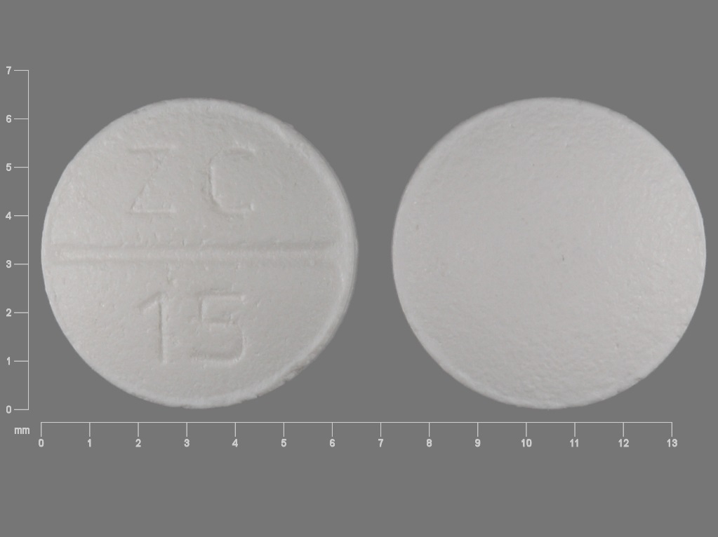 Pill with imprint ZC 15, white, round, 6 mm (Paroxetine Hydrochloride 10 mg)