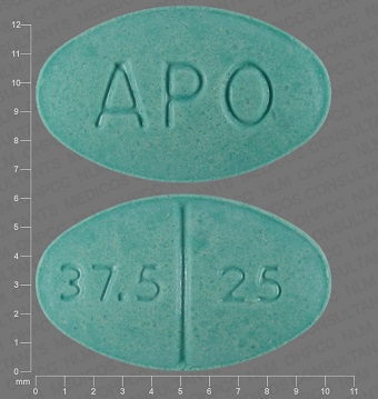 Pill with imprint 37 5 25 APO, green, oval, 10 mm (Triamterene and Hydrochlorothiazide Triamterene 37.5 mg / Hydrochlorothiazide 25 mg)