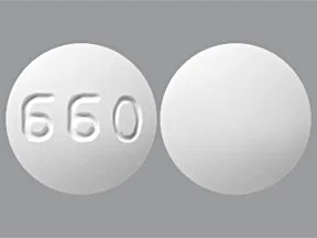 Pill with imprint 660, white, round, 7 mm (Spironolactone 25 mg)