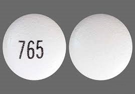 Pill with imprint 765, white, round, 8 mm (Paliperidone 3 mg)