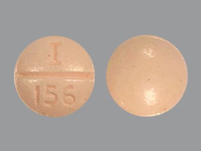 Pill with imprint I 156, orange, round, 6 mm (Propranolol Hydrochloride 10 mg)