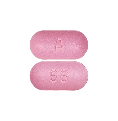 Pill with imprint A 66, pink, oval, 18 mm (Amoxicillin 500 mg)