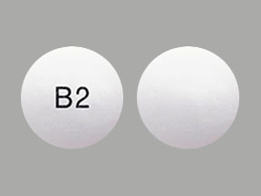 Pill with imprint B2, white, round, 8 mm (Chlorpromazine Hydrochloride 25 mg)
