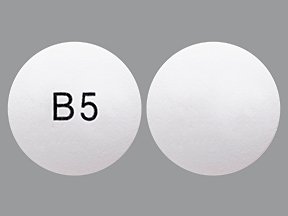 Pill with imprint B5, white, round, 14 mm (Chlorpromazine Hydrochloride 200 mg)