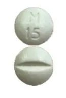 Pill with imprint M15, white, round, 6 mm (Morphine Sulfate 15 mg)