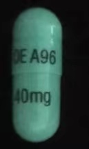 Pill with imprint OEA96 40mg, blue, capsule, 16 mm (Esomeprazole Magnesium 40 mg)