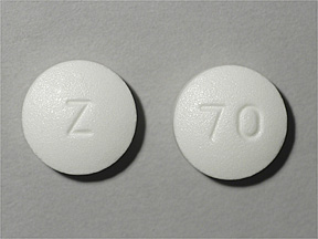 Pill with imprint 70 Z, white, round, 13 mm (Metformin Hydrochloride 500 mg)