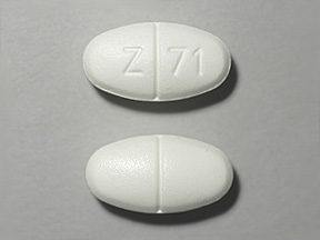 Pill with imprint Z 71, white, oval, 19 mm (Metformin Hydrochloride 1000 mg)