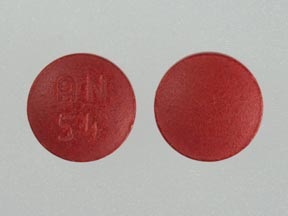 Pill with imprint AN 54, red, round, 9 mm (Demeclocycline 150 mg)