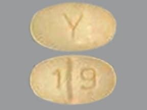Pill with imprint 1 9 Y, orange, oval, 9 mm (Alprazolam 0.5 mg)