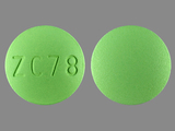 Pill with imprint ZC 78, green, round, 11 mm (Risperidone 4 mg)