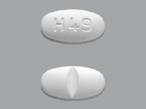 Pill with imprint H 49, white, oval, 19 mm (Sulfamethoxazole and Trimethoprim Sulfamethoxazole 800 mg / Trimethoprim 160 mg)
