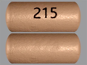 Pill with imprint 215, brown, round, 15 mm (Methylphenidate Hydrochloride 54 mg)
