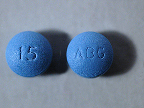 Pill with imprint ABG 15, blue, round, 7 mm (Morphine Sulfate 15 mg)